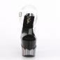 Preview: SCALLOP-708-2HGM Pleaser high heels platform ankle strap sandal clear black pewter chrom