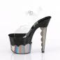 Preview: SCALLOP-708-2HGM Pleaser high heels platform ankle strap sandal clear black pewter chrom