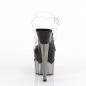 Preview: SCALLOP-708-2HGM Pleaser high heels platform ankle strap sandal clear black pewter chrom