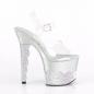 Preview: SCALLOP-708-2RS Pleaser high heels platform ankle strap sandal clear silver rhinestone