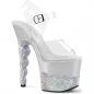 Preview: SCALLOP-708-2RS Pleaser high heels platform ankle strap sandal clear silver rhinestone