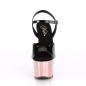Preview: SKY-309 Pleaser High-Heels Plateausandaletten schwarz Lack rosegold Chrom