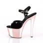 Preview: SKY-309 Pleaser High-Heels Plateausandaletten schwarz Lack rosegold Chrom