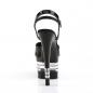 Preview: SKY-309LN Pleaser high heels lined platform ankle strap sandal black patent