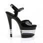 Preview: SKY-309LN Pleaser high heels lined platform ankle strap sandal black patent
