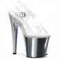 Preview: TABOO-708 Pleaser high heels platform ankle strap sandal clear silver chrome