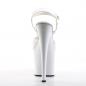 Preview: TABOO-709 Pleaser high heels platform ankle strap sandal white patent