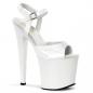 Preview: TABOO-709 Pleaser high heels platform ankle strap sandal white patent