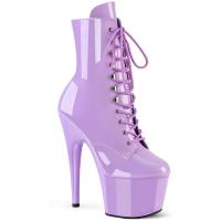 ADORE-1020 Pleaser sexy Damen High-Heels Plateau Schnürstiefeletten lavendel Lack