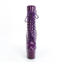 ADORE-1020 Pleaser vegane Damen High-Heels Plateau Schnürstiefeletten lila Lack