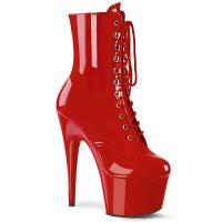 ADORE-1020 Pleaser High-Heels Plateau Schnürstiefeletten rot Lack