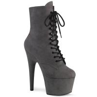 ADORE-1020FS Pleaser high heels platform ankle boot grey suede
