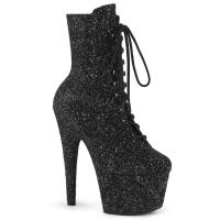 ADORE-1020GWR Pleaser vegane Damen High Heels Plateaustiefeletten schwarz Glitter