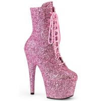ADORE-1020GWR Pleaser vegan stiletto platform high heels ankle boot baby pink glitter