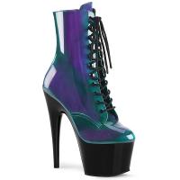 ADORE-1020SHG Pleaser High Heels Plateaustiefeletten Airbrush lila-grün Lack