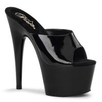 ADORE-701 Pleaser High-Heels Plateaupantoletten schwarz Lack