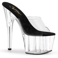 ADORE-701 Pleaser high heels platform slide mules clear black