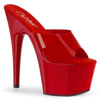 ADORE-701N Pleaser vegan elegante Damen Plateau Stiletto Pantoletten rot Jelly-Like