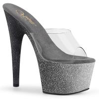 ADORE-701OMBRE Pleaser vegan platform slide multi colored glitter ombre effect
