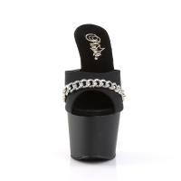 ADORE-701PS-2 Pleaser High-Heels Plateaupantoletten schwarz mit Glitzerkette