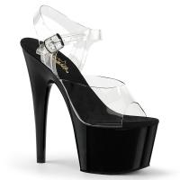 ADORE-708  Pleaser high heels platform ankle straps sandal clear black