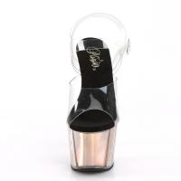 ADORE-708HGI Pleaser High-Heels Plateausandaletten rosegold holografische Effekte