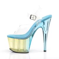 ADORE-708MCT Pleaser High-Heels Plateausandaletten klar hellblau getönt