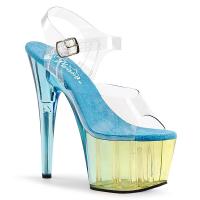 ADORE-708MCT Pleaser high heels platform sandal clear light blue tinted