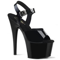 ADORE-708N Pleaser High-Heels Plateausandaletten schwarz Jelly-Like