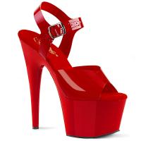 ADORE-708N Pleaser High-Heels Plateausandaletten rot weiche Riemchen