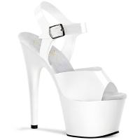 ADORE-708N Pleaser high heels platform ankle strap sandal white jelly-like tpu