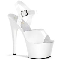 ADORE-708N Pleaser High-Heels Plateausandaletten weiß weiche TPU Riemchen