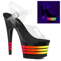 ADORE-708UVLN Pleaser High-Heels Plateau Sandaletten schwarz neon linien