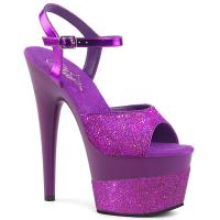 ADORE-709-2G Pleaser High Heels Platform Sandal purple multi glitter