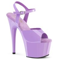 ADORE-709 Pleaser Stiletto High-Heels Riemchen Plateausandaletten lavendel Lack