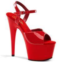 ADORE-709 Pleaser High-Heels Plateau Sandaletten rot Lack