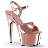 ADORE-709 Pleaser High-Heels Plateau Sandaletten rosegold metallic chrom