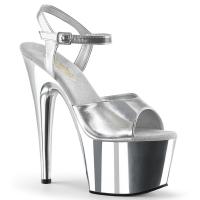 ADORE-709 Pleaser High-Heels Plateau Sandaletten silber metallic chrom