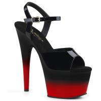 ADORE-709BR-H Pleaser High-Heels Plateausandaletten horizontaler Farbverlauf schwarz rot