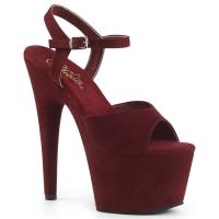 ADORE-709FS Pleaser High Heels fully wrapped platform sandal burgundy velours