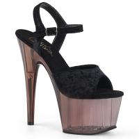 ADORE-709MCT Pleaser High Heels Platform Sandal black velvet dual tinted