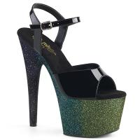 ADORE-709OMBRE Pleaser High-Heels Sandaletten smaragd-schwarz Ombre Effekt