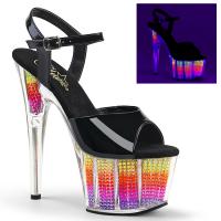 ADORE-709SRS Pleaser High Heels ankle strap sandal clear neon multicolor