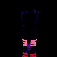 ADORE-709UVLN Pleaser high heels platform ankle strap sandal black uv multicolor lines
