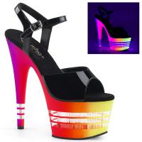 ADORE-709UVLN Pleaser high heels ankle strap sandal black uv multicolor platform