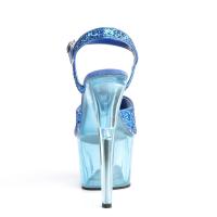 ADORE-710GT Pleaser High-Heels Plateau Sandaletten blau gefärbt Glitter