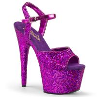 ADORE-710LG Pleaser high heels platform sandal purple holographic glitter
