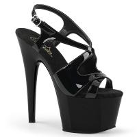 ADORE-730 Pleaser High-Heels Slingback Plateausandaletten schwarz Lack