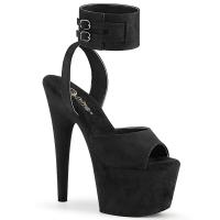 ADORE-791FS Pleaser High-Heels Plateausandaletten breites Fesselband schwarz Velours