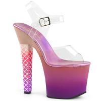 ARIEL-708OMBRE Pleaser High Heels Platform Sandal clear pink-purple ombre
